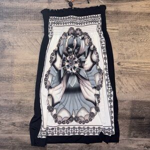 Summer bandeau dress with boho/hippy print